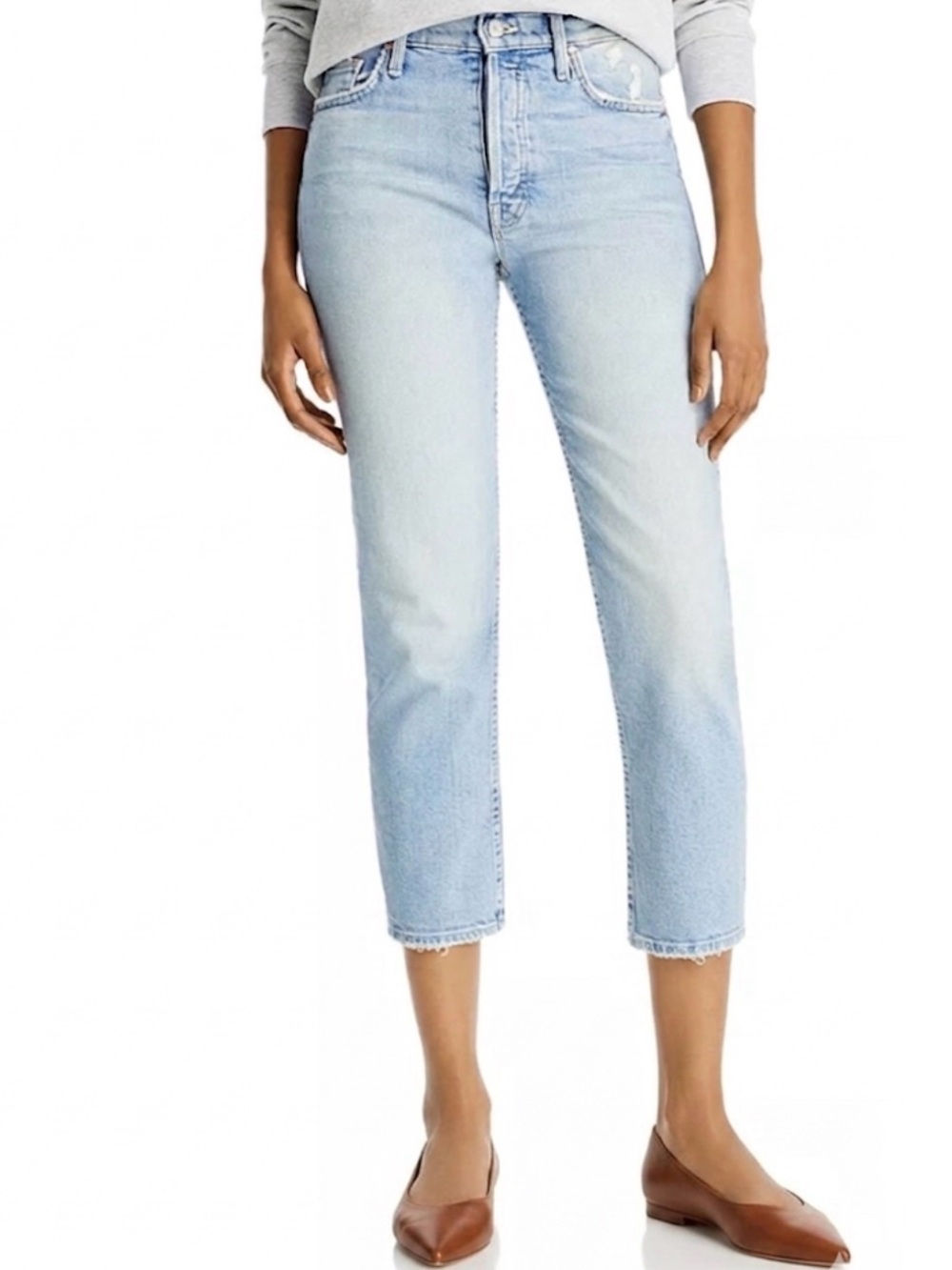 Mother Superior-women’s The Tomcut cropped Denim‎ light blue wash jeans pants 28
